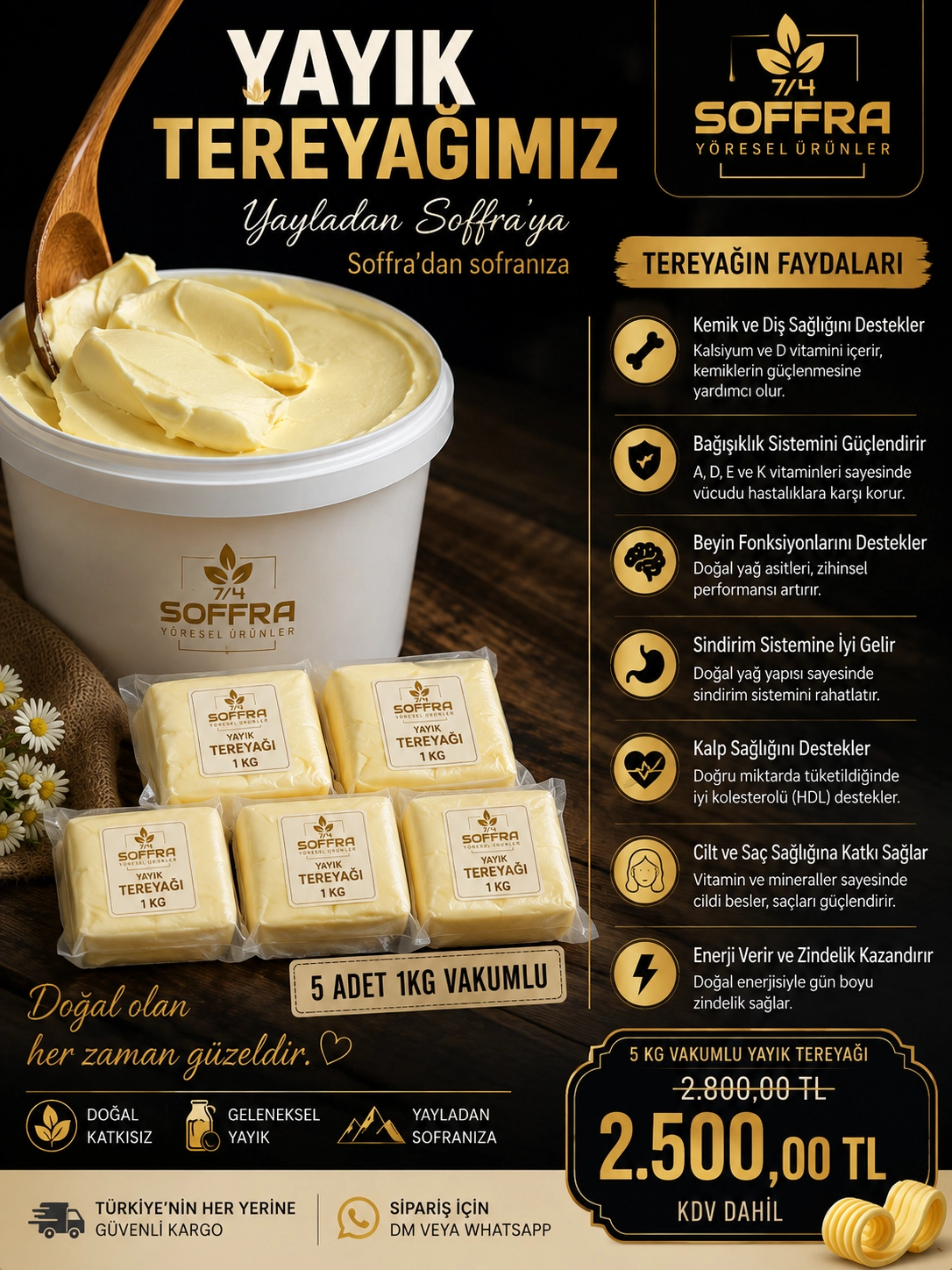 Yayık Tereyağı 5 kg Vakumlu